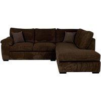 Bliss Furniture Jumbo Cord L Shape 4 Seater Right Hand Corner Sofa Brown | Size: 4 Person