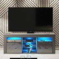 Creative Furniture Pulse TV Unit 145cm - Dark Grey with Gloss Doors & LED Lights