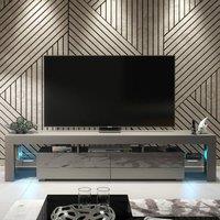 Creative Furniture Nova TV Unit 200cm - Dark Grey with Gloss Doors & LED Lights