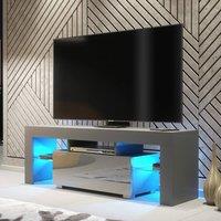 Creative Furniture Floe TV Unit 130cm - Dark Grey with Gloss Doors & LED Lights