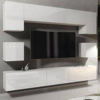 Mex Furniture LTD Wall TV Unit Panorama - White with Gloss Doors