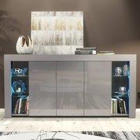 Creative Furniture Eden Sideboard 164cm - Dark Grey with Gloss Doors & LED Lights