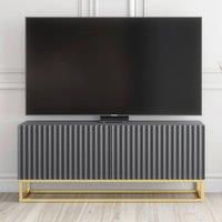 Creative Furniture Ripple TV Unit 100cm - Dark Grey with Fluted Doors