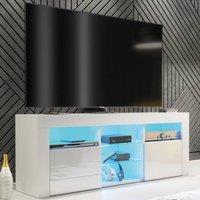 Mex Furniture LTD TV Unit Pulse 145cm - White with Gloss Doors & LED Lights