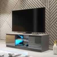 Mex Furniture LTD TV Unit Aura 120cm - Dark Grey with Gloss Doors