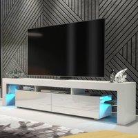 Mex Furniture LTD TV Unit Nova 200cm - White with Gloss Doors & LED Lights