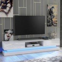 Mex Furniture LTD TV Unit Bloom 180cm - White with Gloss Doors & LED Lights