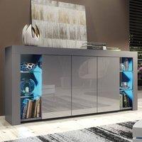 Mex Furniture LTD Sideboard Eden 164cm - Dark Grey with Gloss Doors, LED Lights