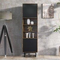 Mex Furniture LTD Display Cabinet Harmony Loft 175cm - Rustic & Black