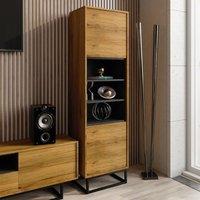Mex Furniture LTD Display Cabinet Harmony Loft 175cm - Dark Oak in Brown