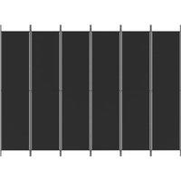 Berkfield Home Durable 6-Panel Room Divider Black 300x220 cm Fabric