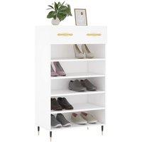 Berkfield Home Shoe Cabinet White 60x35x105 cm Engineered Wood | Size: 60 x 35 x 105 cm