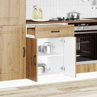 Berkfield Home Kitchen Base Cabinet Kalmar Artisan Oak Engineered Wood in Brown