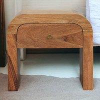Direct Wicker Solid Wood Darcy Bedside, 1 Drawer in Light Brown | Size: 1 Pack