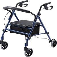VOGREX Blue Lightweight Foldable Aluminium Rollator Walking Frame