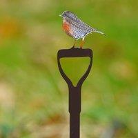 Havendro Mini Robin on Fork Metal Garden Stake Outdoor Statue Decor