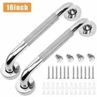 Havendro 2pcs 16inch Safety Grab Bar Bathroom Support Steel Handle in Silver