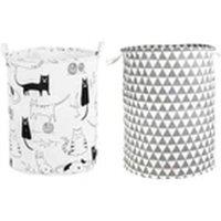 Havendro Cat+Light Grey Triangle Laundry Basket Folding Washing Dirty Clothes
