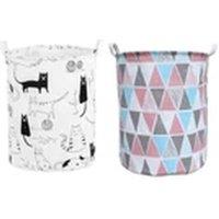 Havendro Cat+Pink Triangle Laundry Basket Folding Washing Dirty Clothes