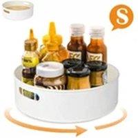 Havendro Small - 22.5*6.7cm Lazy Susan Organizer Rotating Tray Home Spice Rack in White