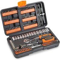 Havendro 130pc Socket Set Screwdriver Bits with 72-teeth Ratchet Handle
