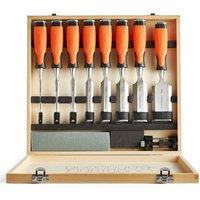 Havendro 10pcs Chisel Set Woodworking Tools Honing Guide Case