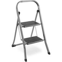 Havendro 2 Step Steel Ladder Step with Anti Slip Feet & Foldable Design in Grey