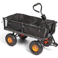 Havendro Garden Cart Trolley Trailer Truck Steel 350kg Weight Limit in Black