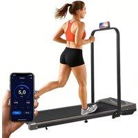 VOGREX Grey With Holder Folding Walking Pad Treadmill Machine