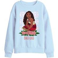 Disney Moana 2 Moana Big Sis Kids Sweatshirt, Light Blue | Size: 9-11 Years