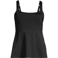 Lands' End Women's Flutter Tankini Top in Black | Size: 8