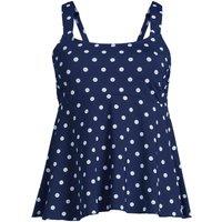 Lands' End Women's Plus Flutter Tankini Top in Navy | Size: 8