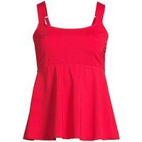Lands' End Women's Flutter Tankini Top in Red | Size: 10-12