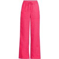 Lands' End Women's Wide Leg Pull-on Linen Trousers in Pink | Size: 8