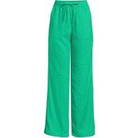 Lands' End Women's Wide Leg Pull-on Linen Trousers in Bright Green | Size: 8