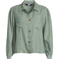 Lands' End Women's Linen Shirt Jacket in Pale Green | Size: 24-26