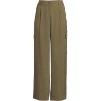 Lands' End Women's Fluid Wide Leg Cargo Trousers in Bottle Green | Size: 16