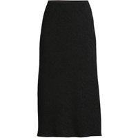 Lands' End Women's Petite Crinkle Bias Pull-on Midi Skirt in Black | Size: 12
