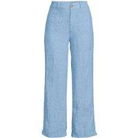 Lands' End Women's Wide Leg Cropped Linen Trousers in Blue | Size: 12