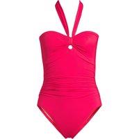 Lands' End Women's Plus Multi-Way Bandeau Slender Swimsuit, High Leg in Coral | Size: 22