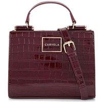 Carvela Women's 'Jessica Mini Tote 2' Croc Print Bag in Dark Red
