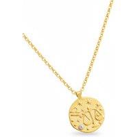 Latelita Women's Zodiac Birthstone Talisman Necklace Libra Gold in White