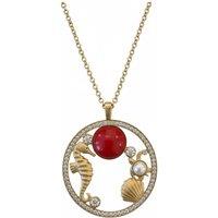 Latelita Women's Oceanic Wonderland Necklace Coral Gold in Red