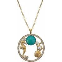 Latelita Women's Oceanic Wonderland Necklace Turquoise Gold in Blue