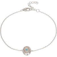 Latelita Women's Hamsa Hand Mother Of Pearl With Opal Bracelet Silver in Blue