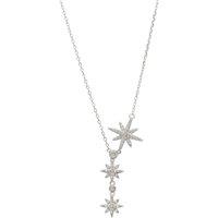 Latelita Women's Triple Shooting Starburst Necklace Silver in White