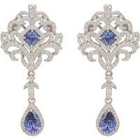 Latelita Women's Claridge Drop Earrings Tanzanite Silver in Blue