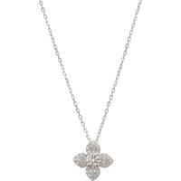 Latelita Women's Clover Flower Moissanite Necklace Silver in White