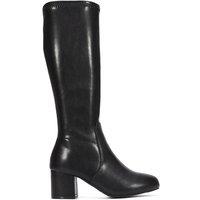 XY London Women's 'Masie' Knee High Boots With Block Low Mid Heel in Black | Size: 4