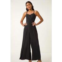 Roman Women's Black Pleat Jumpsuit | Size: 18